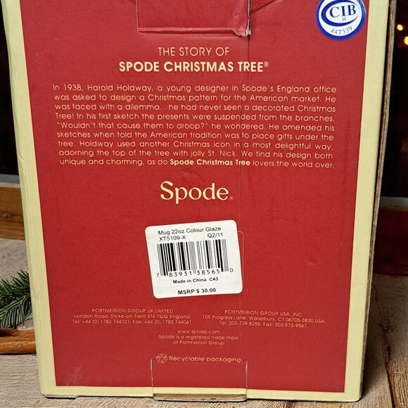 SPODE: "CHRISTMAS TREE" 22 OZ LATTE MUG IN ORIGINAL BOX - Picture 4 of 11